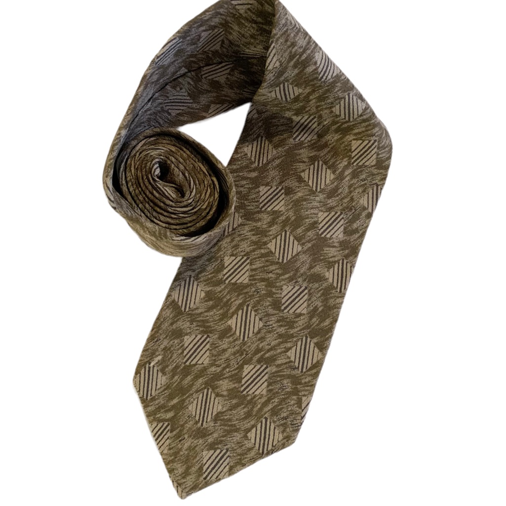 Vintage Donna Karen Made In Usa Silk Tan Necktie